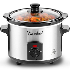 VonShef Slow Cooker 1.5L with Easy Clean Removable Oven 120W
