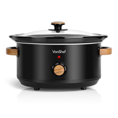 VonShef Slow Cooker 3.5L, Nordic Design, Removable Non-stick Ceramic ...