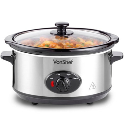 Vonshef 6.5 Liter 220 volts Crockpot Slow Cooker electric 220 240 volt 50  hz oval