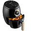 VonShef Small Air Fryer 2L, Airfryer for 1 to 2 Portions, 1000W, 30m Timer, 80 - 200 Degrees, Non-Stick Basket, Auto Off, Black