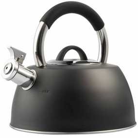 VonShef Stainless Steel Stove Top Kettle, 2.5L Retro Style Whistling Kettle, Suitable for All Hob/Stove Types Including Induction