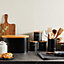 VonShef Utensil Holder, Large Stainless Steel Kitchen Storage, 13cm Diameter Multi-Purpose Matte Black Kitchen Accessory Organiser