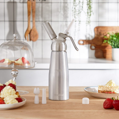 VonShef Whipped Cream Dispenser, 500ml Cream Whipper w/ 3