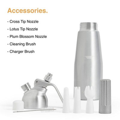 500ml Whipped Cream Dispenser For Homemade Desserts – Includes 3 Extra Nozzles