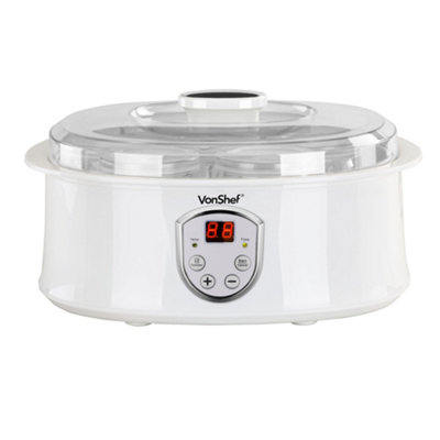 NutriChef PKYM18 White Electronic Yogurt Maker with Six (6) Glass Jars -  Bed Bath & Beyond - 10812301