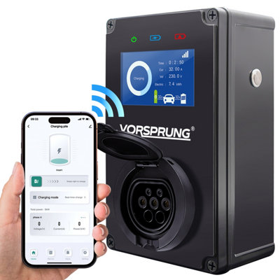 Vorsprung CyberPro - Smart EV Charger with LCD Display - Type 2 - 32A/7.4kW