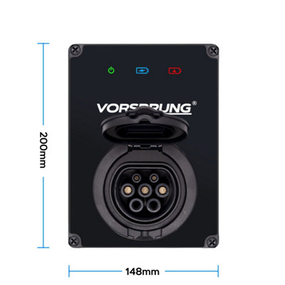 Vorsprung EV Charger - 7.4kW, Type2, Untethered - UKCA Certified - Compatible with all Electric Vehicles