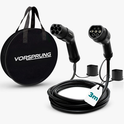 Vorsprung EV Charging Cable - Type 2 to Type 2 - 3-Metre - 1 Phase - 32A/7.68kW