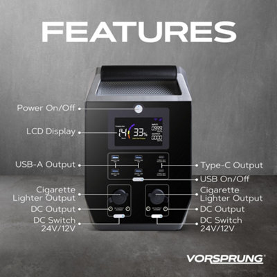 Vorsprung Helios 818 - 2048WH Portable Power Station - 2000W - 3