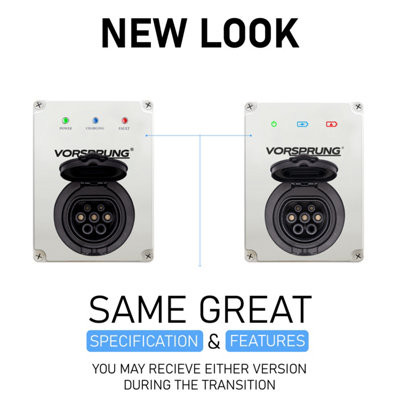 Vorsprung Luna - Untethered EV Wall Socket - Type 2 Socket - 32A/7.4kW - PEN Protection (White)
