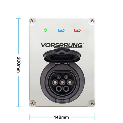 Vorsprung Luna - Untethered EV Wall Socket - Type 2 Socket - 32A/7.4kW - PEN Protection (White) - 3