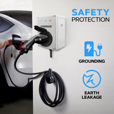 Vorsprung Luna - Untethered EV Wall Socket - Type 2 Socket - 32A/7.4kW - PEN Protection (White) - 7