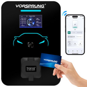 Vorsprung NightRider (7.4kW) - Smart EV Wall Charger - OCPP 1.6, Smart App, RFID, -  Type 2 Socket - 32A/7.4kW