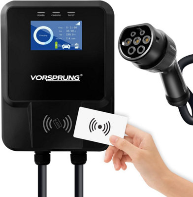 Vorsprung Oasis - EV Charger with RFID & LCD Display - 32A/7.4kW - 5-Metre Type 2 Tethered Cable