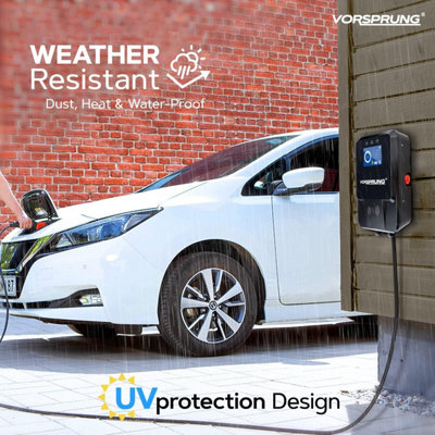 Vorsprung Oasis - EV Wall Charger with RFID & LCD Display - 32A/7.4kW - 5-Metre Type 2 Tethered Cable - 8