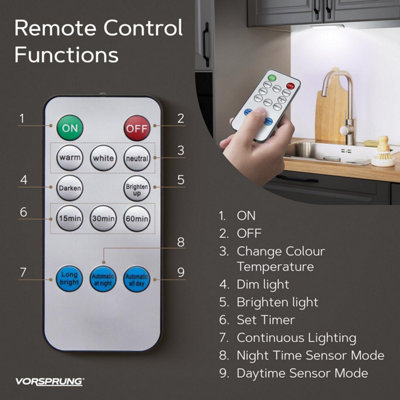 VORSPRUNG Pack of 5 Wireless Sensor Cabinet Lights, USB Rechargeable ...