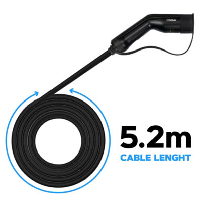 Vorsprung Titan - EV Wall Charger Type 2 Tethered - 32A/7.4kW - 5-Metre (Black) - 5