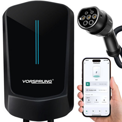 Vorsprung Titan Pro - Smart EV Wall Charger with Smart App - 5-Metre Type 2 Tethered Cable - 32A/7.4kW