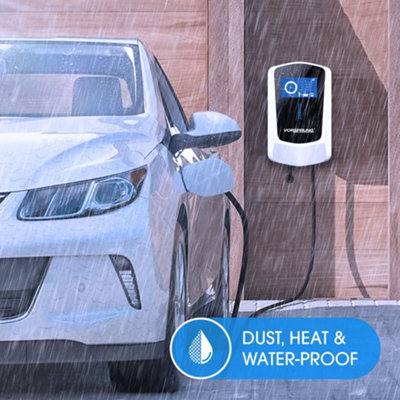 Vorsprung VoltRider - Smart EV Charger with Smart App & LCD Display - 32A/7.4kW - 5-Metre (White) - 9