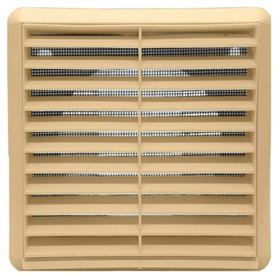 Vortice 46068 Fixed Grille with Fly Screen 100mm / 4 Inch (Beige)