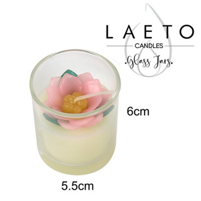 Votive Candles Unscented Lotus Flower Themed Set of 3 by Laeto Ageless Aromatherapy - FREE DELIVERY INCLUDED