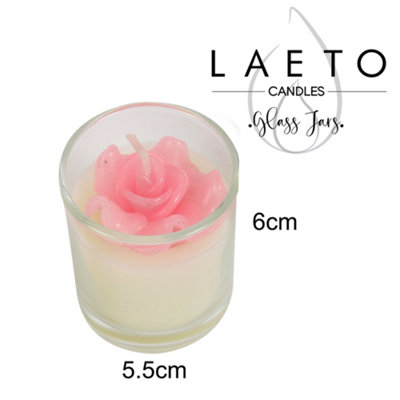 Votive Candles Unscented Rose Themed Set of 3 by Laeto Ageless Aromatherapy - FREE DELIVERY INCLUDED - 5