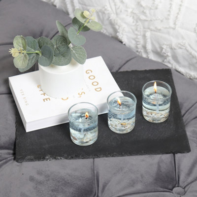 Votive Candles Unscented Sea Shell Themed Set of 3 by Laeto Ageless Aromatherapy - FREE DELIVERY INCLUDED - 6