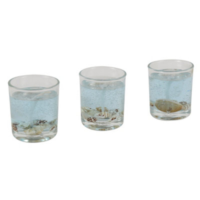 Votive Candles Unscented Sea Shell Themed Set of 3 by Laeto Ageless Aromatherapy - FREE DELIVERY INCLUDED - 7