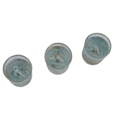 Votive Candles Unscented Sea Shell Themed Set of 3 by Laeto Ageless Aromatherapy - FREE DELIVERY INCLUDED - 8