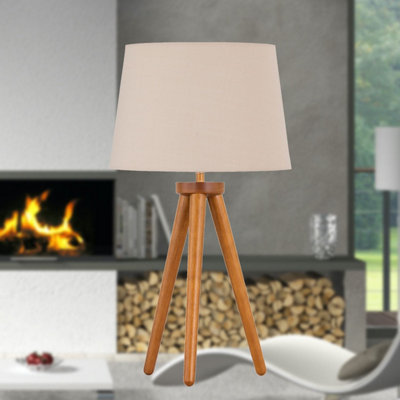 Lampada Da Tavolo A Cubo In Legno – Compatibile E27, Massimo 60W, Finitura Naturale