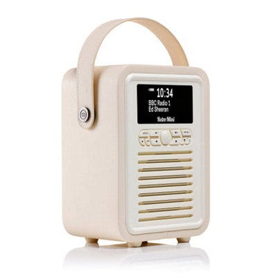 VQ Cream 'Retro Mini' DAB/DAB+ Digital & FM Radio with Bluetooth