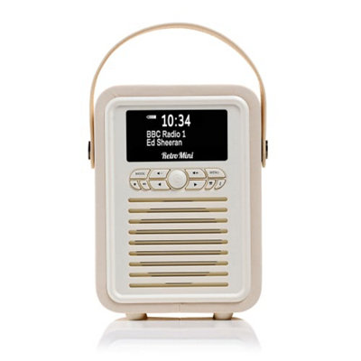 VQ Cream 'Retro Mini' DAB/DAB+ Digital & FM Radio with Bluetooth