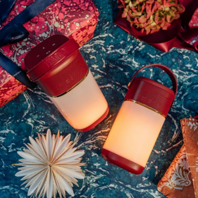 VQ Crimson Radiance Halo Built-in Lantern with 22-Watt Bluetooth Speaker & Power Bank