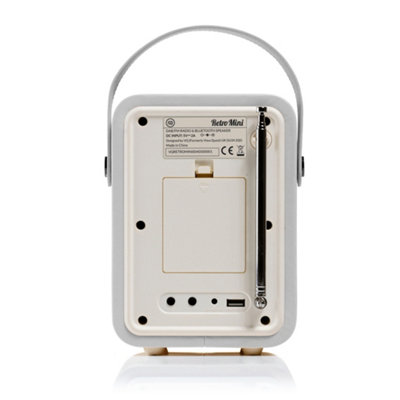 VQ Light Grey 'Retro Mini' DAB/DAB+ Digital & FM Radio with Bluetooth