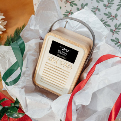 VQ Oak 'Retro Mini' DAB/DAB+ Digital & FM Radio with Bluetooth