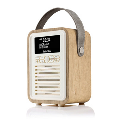 VQ Oak 'Retro Mini' DAB/DAB+ Digital & FM Radio with Bluetooth