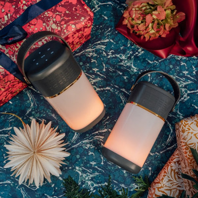 VQ Slate Chic Halo Built-in Lantern with 22-Watt Bluetooth Speaker & Power Bank