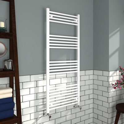 VRUC 1400x600 mm Straight Heated Towel Rail Radiator White