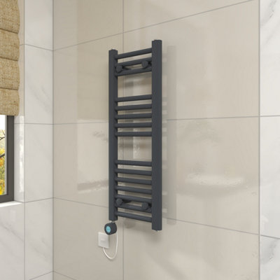 VRUC Anthracite Straight Prefilled Electric Heated Towel Rail Radiator ...