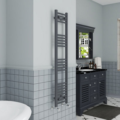 VRUC Bathroom Curved Heated Towel Rail Radiator 1400 x 300mm Anthracite