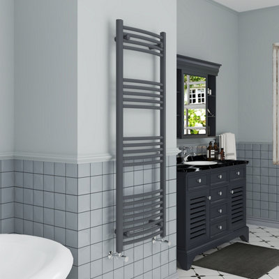 VRUC Bathroom Curved Heated Towel Rail Radiator 1400 x 500mm Anthracite