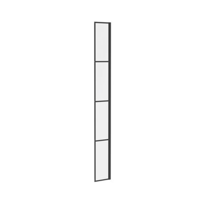 VRUC Black Grid Walk In Wet Room Glass Screen Return Panel 215x1950mm