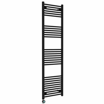 VRUC Black Straight Prefilled Electric Heated Towel Rail 1800x500mm ...