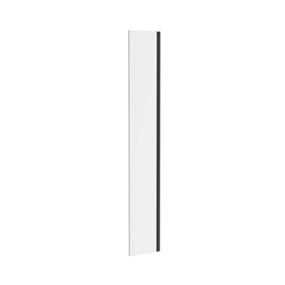 VRUC Black Walk In Wet Room Glass Screen Return Panel 300x1950mm