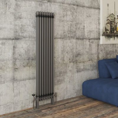 VRUC Cast Iron Style Radiator Traditional 2 Column 1500x380mm Raw Metal