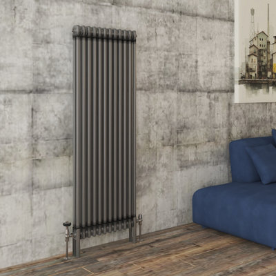 VRUC Cast Iron Style Radiator Traditional 2 Column 1500x560mm Raw Metal