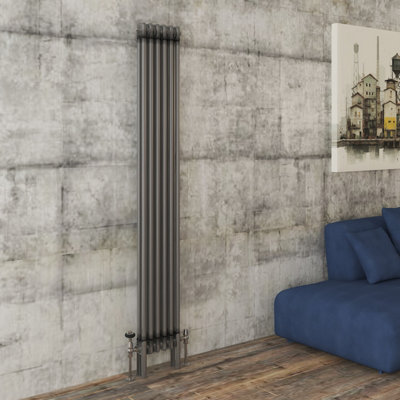 VRUC Cast Iron Style Radiator Traditional 2 Column 1800x290mm Raw Metal