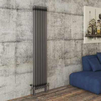 VRUC Cast Iron Style Radiator Traditional 2 Column 1800x380mm Raw Metal
