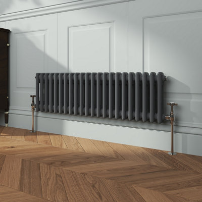 VRUC Cast Iron Style Radiator Traditional 2 Column 300x1010mm Anthracite