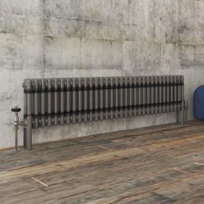 VRUC Cast Iron Style Radiator Traditional 2 Column 300x1460mm Raw Metal